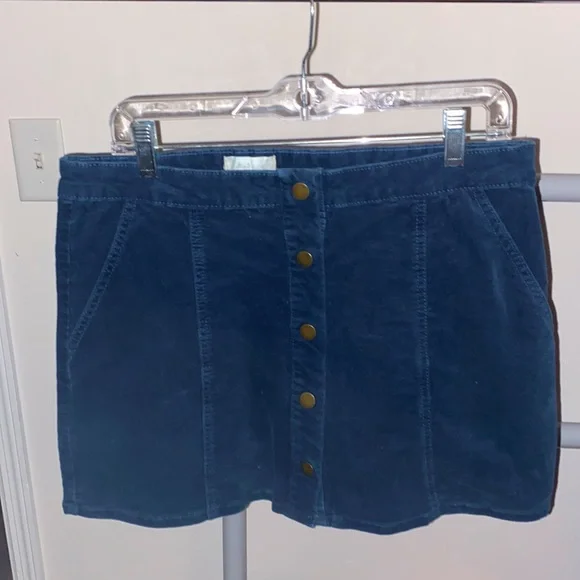 Altered State Blue Corduroy Skirt - Picture 1 of 2